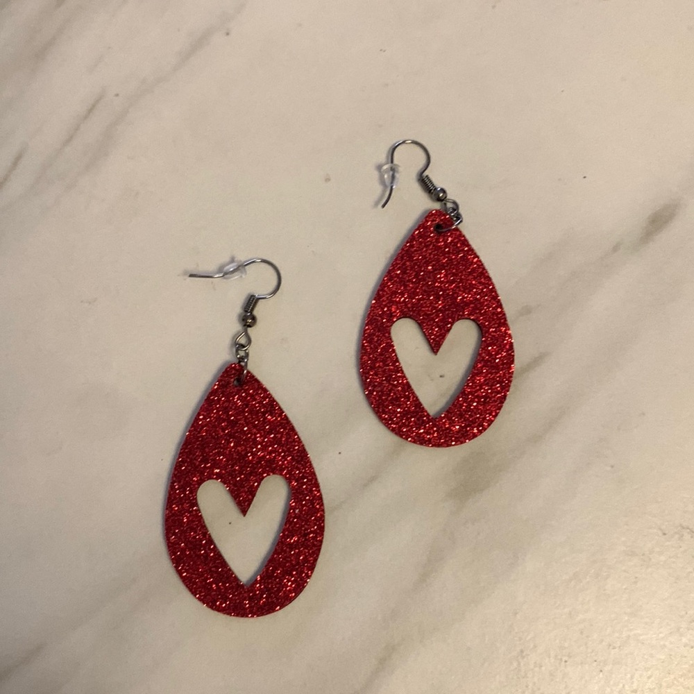 🦩SALE PICK 4 for $20 GLITTER Valentines Earrings Heart Shaped Earrings